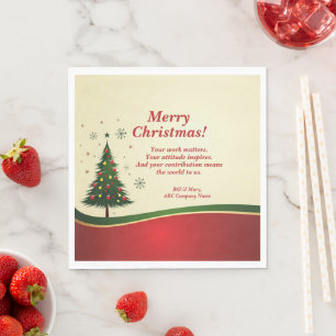 Serviette En Papier Nom de l'entreprise ou du groupe Message Noël