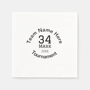 Serviette En Papier Nom de l'équipe ici ajouter nom tournoi année text