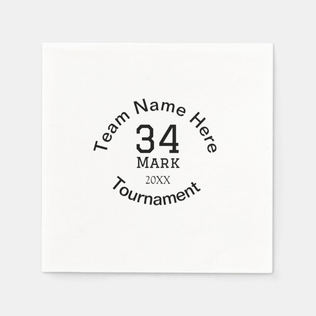 Serviette En Papier Nom de l'équipe ici ajouter nom tournoi année text (Devant)