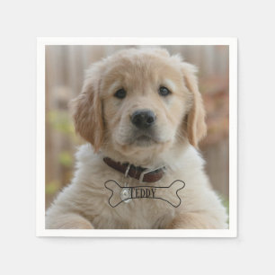 SERVIETTE EN PAPIER NOM DE PHOTO DE CHIOT CHIEN OS MEILLEUR CHIEN MAMA
