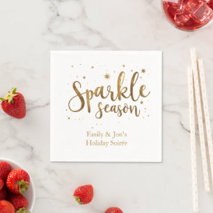 Serviette En Papier Nom de saison Glam Sparkle Fête de Noël