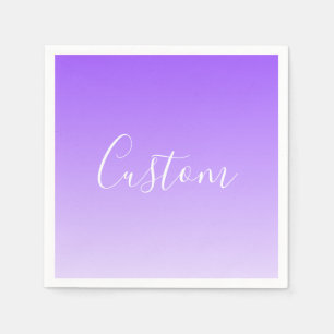 Serviette En Papier Nom de script cursif & ombre violet clair modifiab