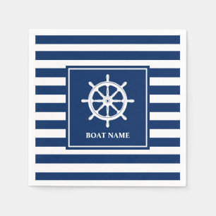 Serviette En Papier Nom du bateau Navires nautiques Chapeau de roue