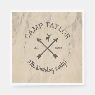Serviette En Papier Nom du camp Logo fête d'anniversaire