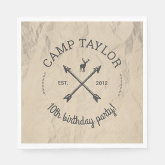 Serviette En Papier Nom du camp Logo fête d'anniversaire