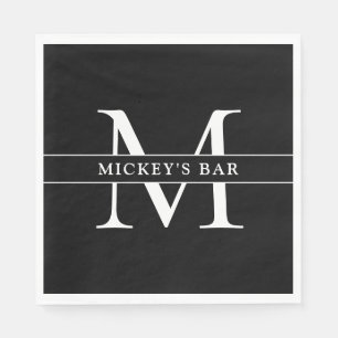 Serviette En Papier Nom du monogramme personnalisé