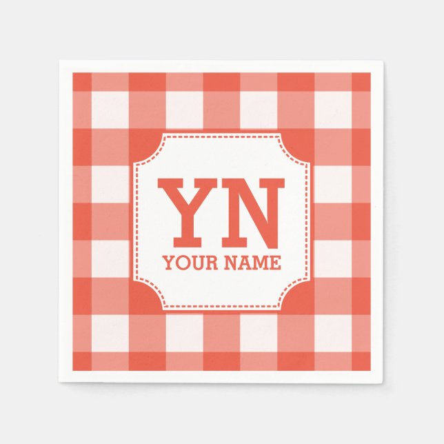 Serviette En Papier Nom du motif utilisé monogrammé (Devant)