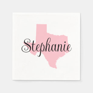 Serviette En Papier Nom du script curé Pink Texas