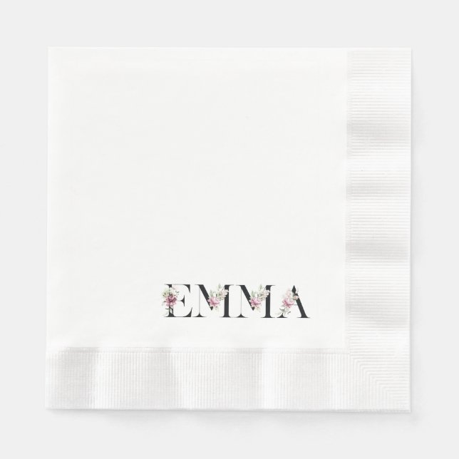 Serviette En Papier Nom Emma (Devant)
