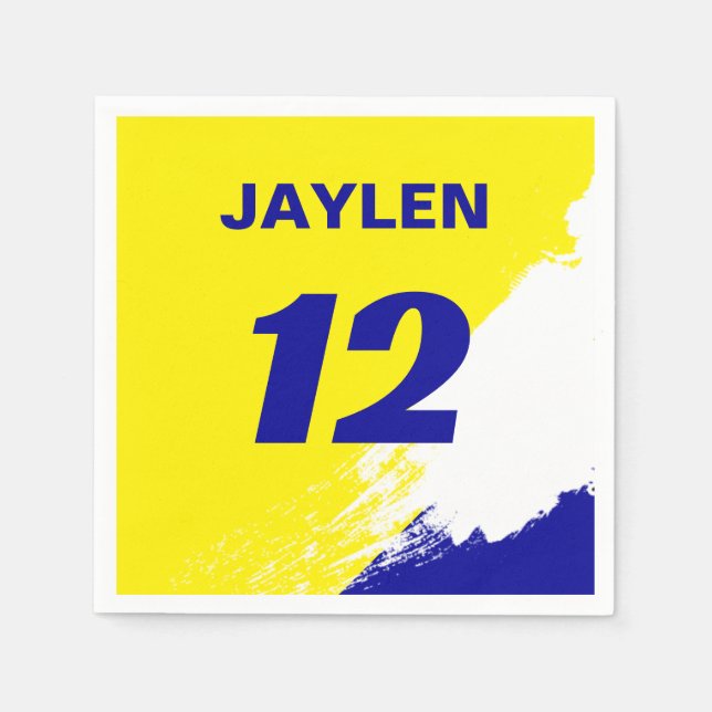 Serviette En Papier Nom et numéro de course Sports (Devant)