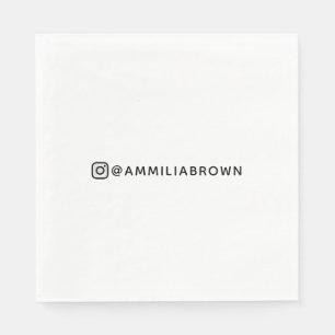Serviette En Papier Nom Instagram personnalisé   Personnalisé Party Na