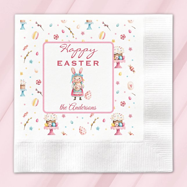 Serviette En Papier Nom, Joli Cocktail Pâques Coin (Créateur téléchargé)