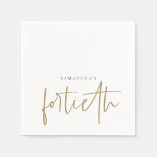 Serviette En Papier Nom minimaliste de l'écriture manuscrite or Quara