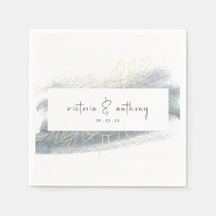 Serviette En Papier Nom moderne Date Mariage