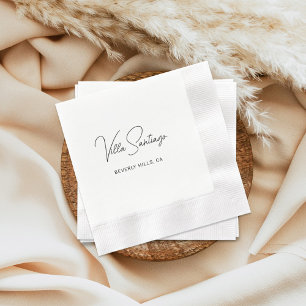 Serviette En Papier Nom moderne personnalisé de la résidence