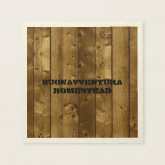Serviette En Papier Nom personnalisable des lames en bois rustique