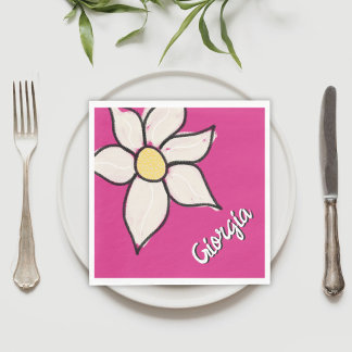 Serviette En Papier Nom personnalisé Baby Shower Floral Fantaisiste Da