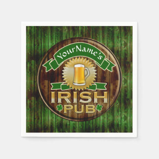 Serviette En Papier Nom personnalisé Bar Irish Pub Signal Jour de la S