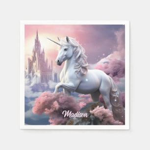 Serviette En Papier Nom personnalisé belle licorne