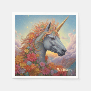 Serviette En Papier Nom personnalisé belle licorne
