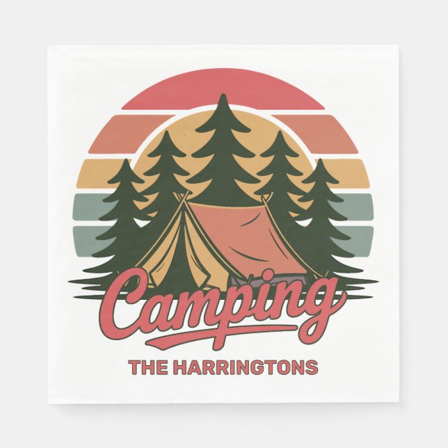 Serviette En Papier Nom personnalisé Camping (Devant)