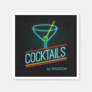 Serviette En Papier Nom personnalisé COCTAILS