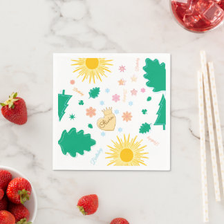 Serviette En Papier Nom personnalisé d'anniversaire, papier et fête de