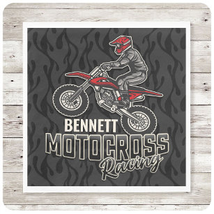 Serviette En Papier Nom personnalisé Dirt Vélo Rider Motocross Racing