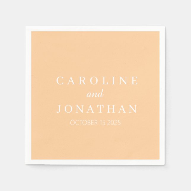 Serviette En Papier Nom personnalisé écriture moderne stylée Mariage   (Devant)