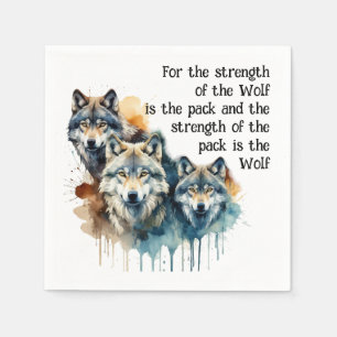 Serviette En Papier Nom Personnalisé Inspirational Wolf Citation Force