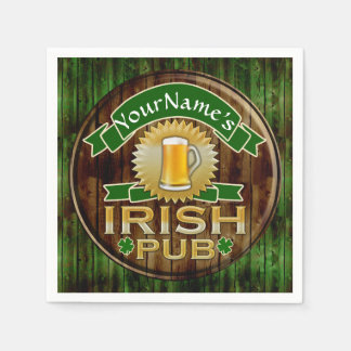 Serviette En Papier Nom personnalisé Irish Pub Signer la Saint Patrick