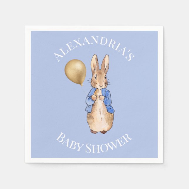 Serviette En Papier Nom personnalisé Lapin classique bunny (Devant)