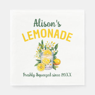 Serviette En Papier Nom personnalisé Lemonade Stand Summer Anniversair