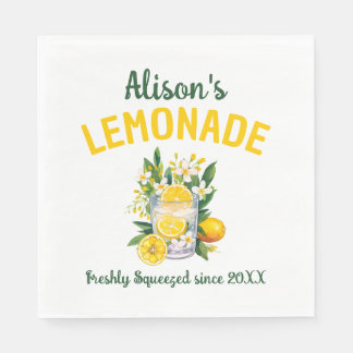 Serviette En Papier Nom personnalisé Lemonade Stand Summer Anniversair