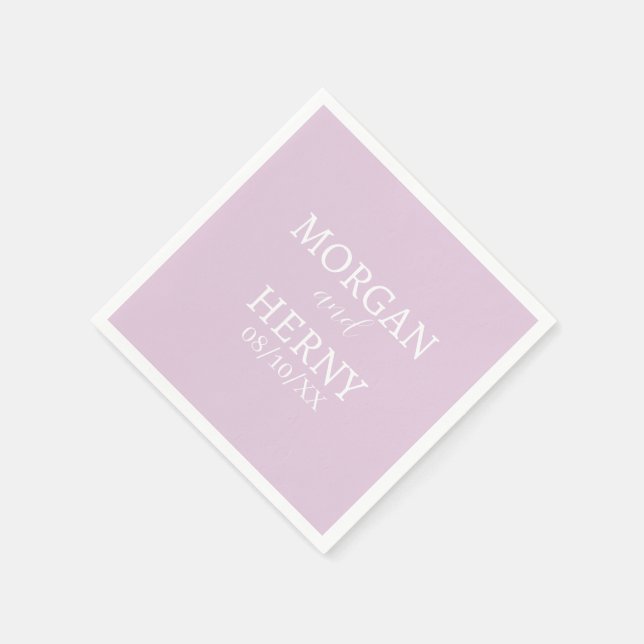 SERVIETTE EN PAPIER NOM PERSONNALISÉ MARIAGE MODERNE STYLÉ (Coin)
