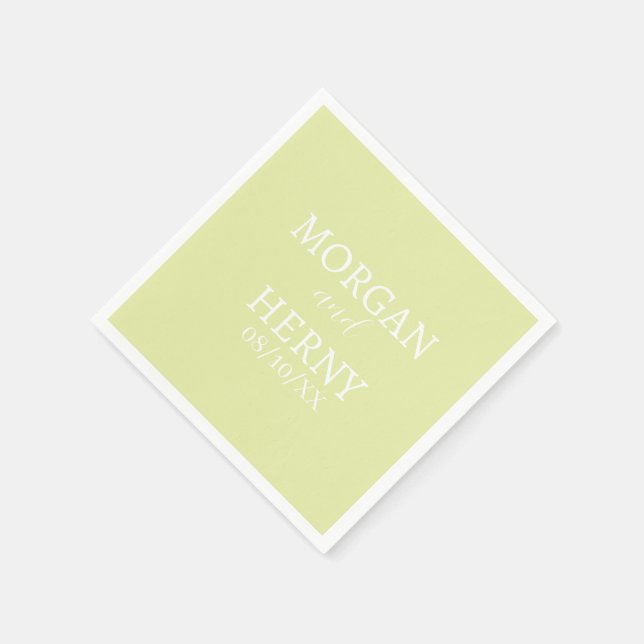 SERVIETTE EN PAPIER NOM PERSONNALISÉ MARIAGE MODERNE STYLÉ (Coin)