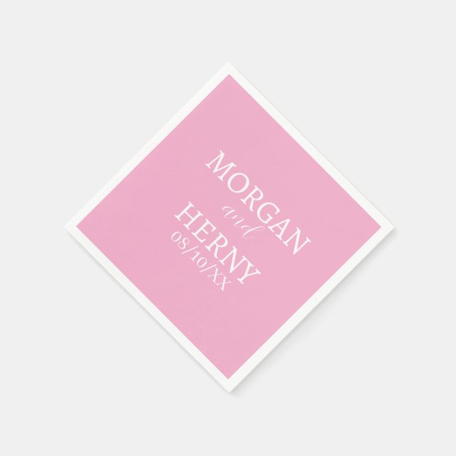 SERVIETTE EN PAPIER NOM PERSONNALISÉ MARIAGE MODERNE STYLÉ (Coin)