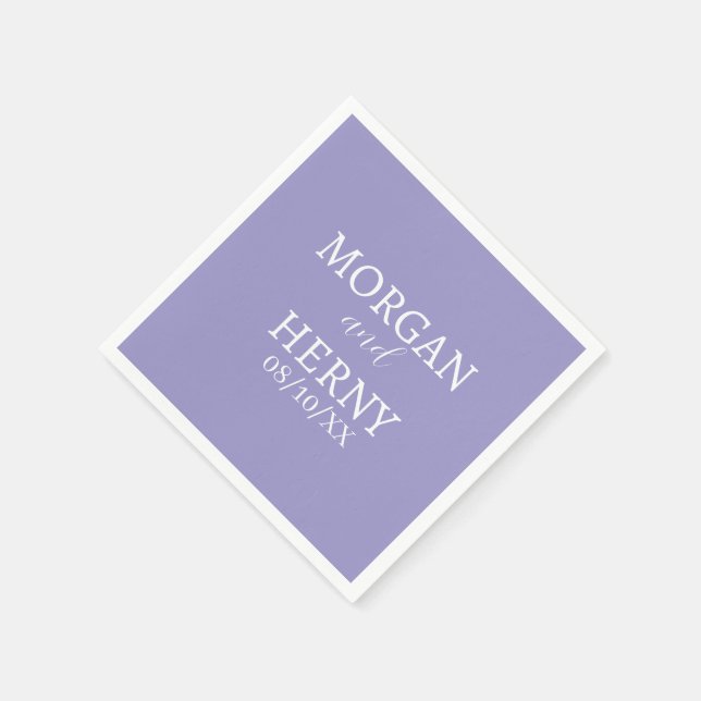 SERVIETTE EN PAPIER NOM PERSONNALISÉ MARIAGE MODERNE STYLÉ (Coin)