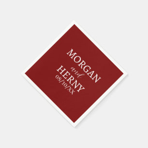 SERVIETTE EN PAPIER NOM PERSONNALISÉ MARIAGE MODERNE STYLÉ