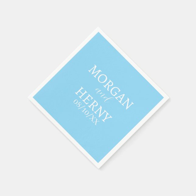 SERVIETTE EN PAPIER NOM PERSONNALISÉ MARIAGE MODERNE STYLÉ (Coin)