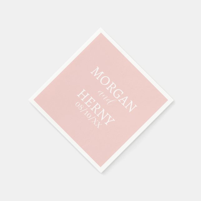 SERVIETTE EN PAPIER NOM PERSONNALISÉ MARIAGE MODERNE STYLÉ (Coin)