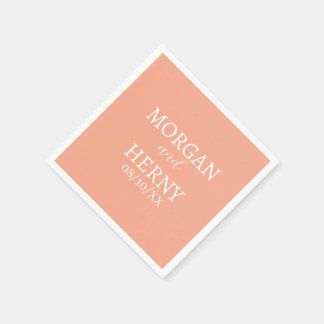 SERVIETTE EN PAPIER NOM PERSONNALISÉ MARIAGE MODERNE STYLÉ