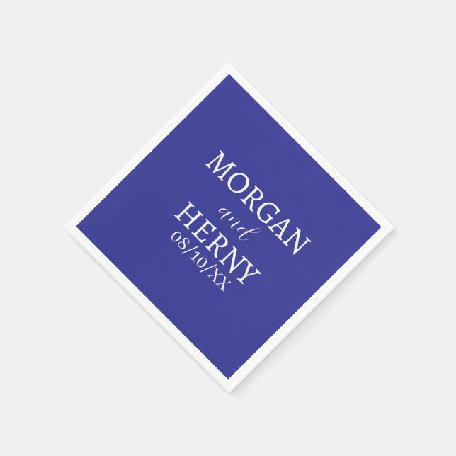 SERVIETTE EN PAPIER NOM PERSONNALISÉ MARIAGE MODERNE STYLÉ (Coin)