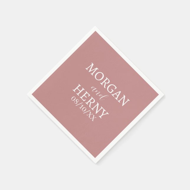 SERVIETTE EN PAPIER NOM PERSONNALISÉ MARIAGE MODERNE STYLÉ (Coin)