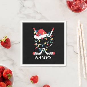 Serviette En Papier Nom personnalisé Noël Hockey Noël Noël Noël Noël N