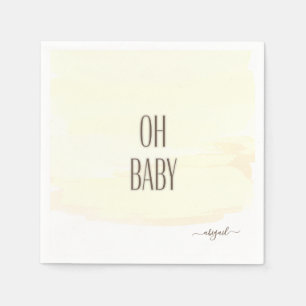 Serviette En Papier Nom personnalisé Oh Baby Yellow Splash Baby shower
