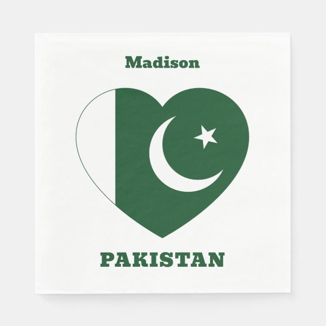 Serviette En Papier Nom personnalisé Pakistan (Devant)