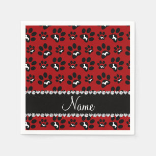 Serviette En Papier Nom personnalisé pattes de chien des dachshunts r