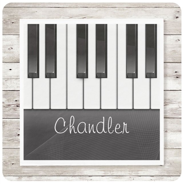 Serviette En Papier NOM personnalisé Pianist Piano Keys professeur de  (Créateur téléchargé)
