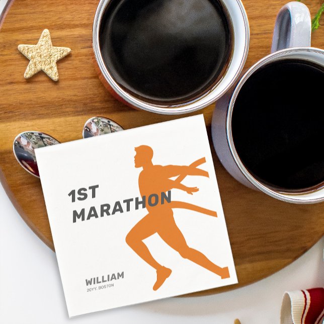 Serviette En Papier Nom personnalisé Post Marathon Fête (Custom Name Post Marathon Celebration Party Napkins)